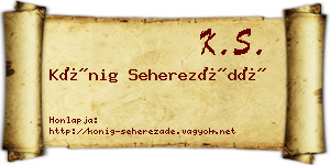 Kőnig Seherezádé névjegykártya